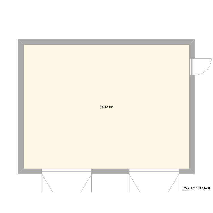 Garage. Plan de 1 pièce et 48 m2