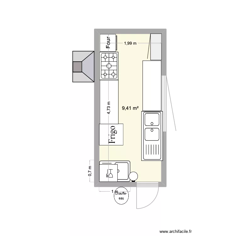 Laboratoire. Plan de 1 pièce et 9 m² Laboratoire. Plan de 1 pièce et 9 m²