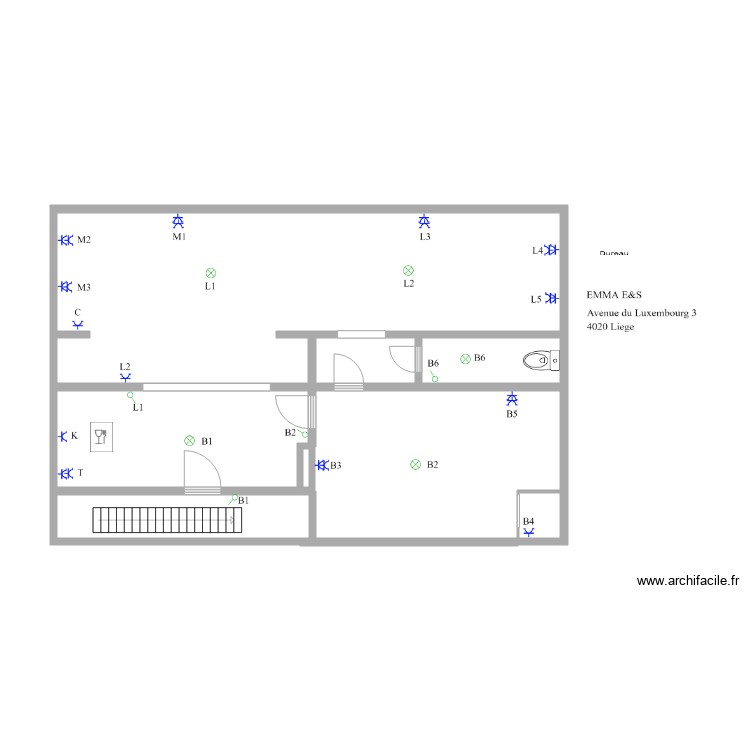 Bureau. Plan de 0 pièce et 0 m2