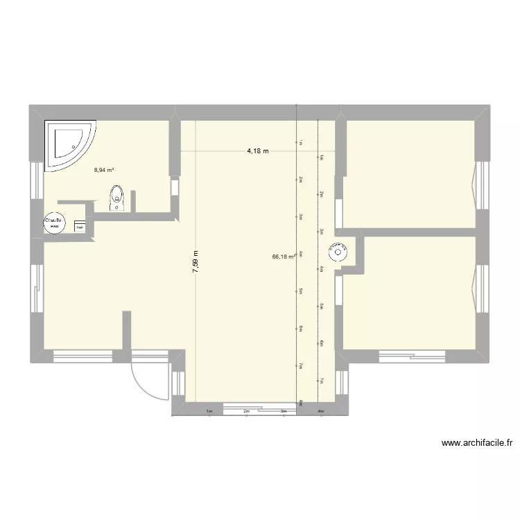 MAISON COTEE. Plan de 2  et 75 m²