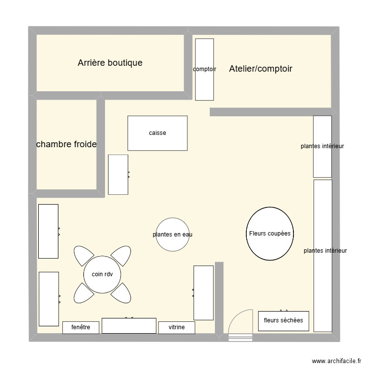 plan boutique. Plan de 3 pièces et 91 m2