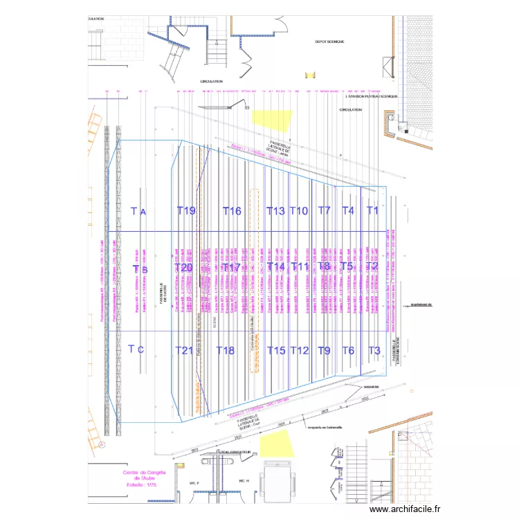 Scène auditorium. Plan de Scène auditorium. Plan de