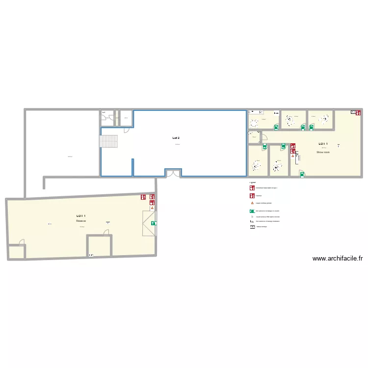 local Muy avant travaux apr&egrave;s travaux securit&eacute;. Plan de 