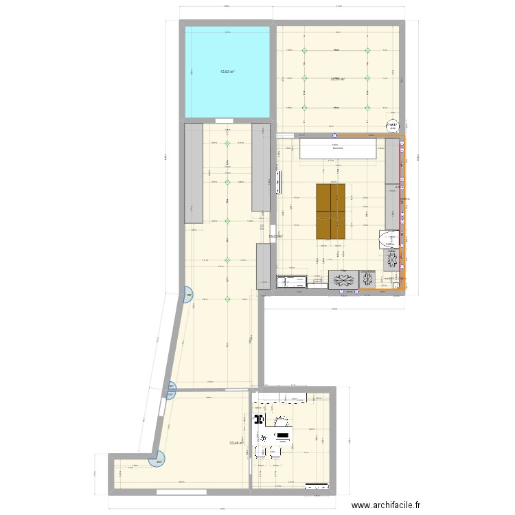 économa. Plan de 4 pièces et 152 m2