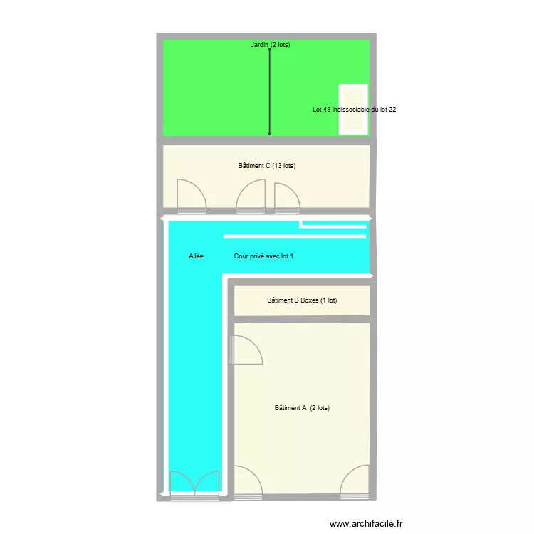 Plan copro. Plan de 7  et 67 m²