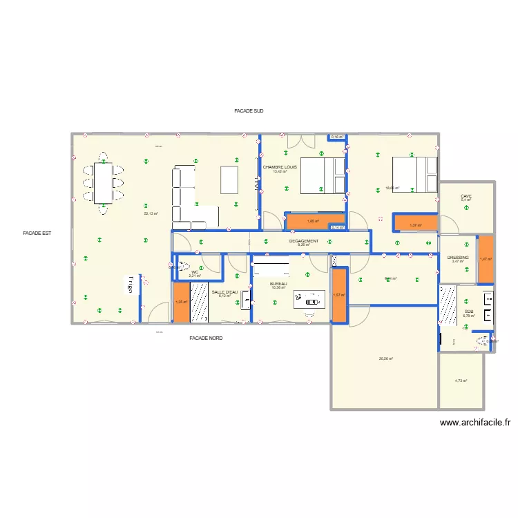 grenay poulieu ORIGINAL ouverture baies vitr&eacute;es. Plan de 