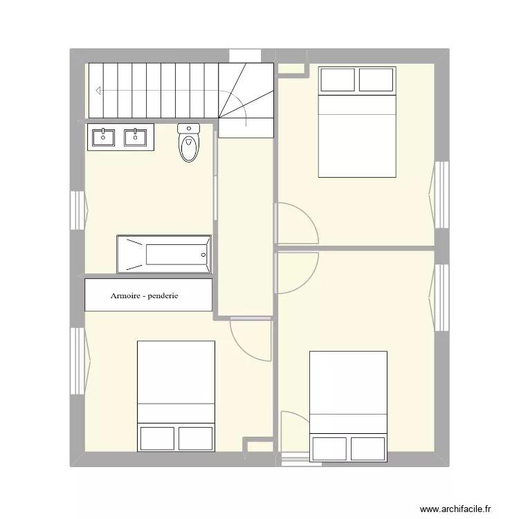 NEVEU. Plan de 6  et 42 m²