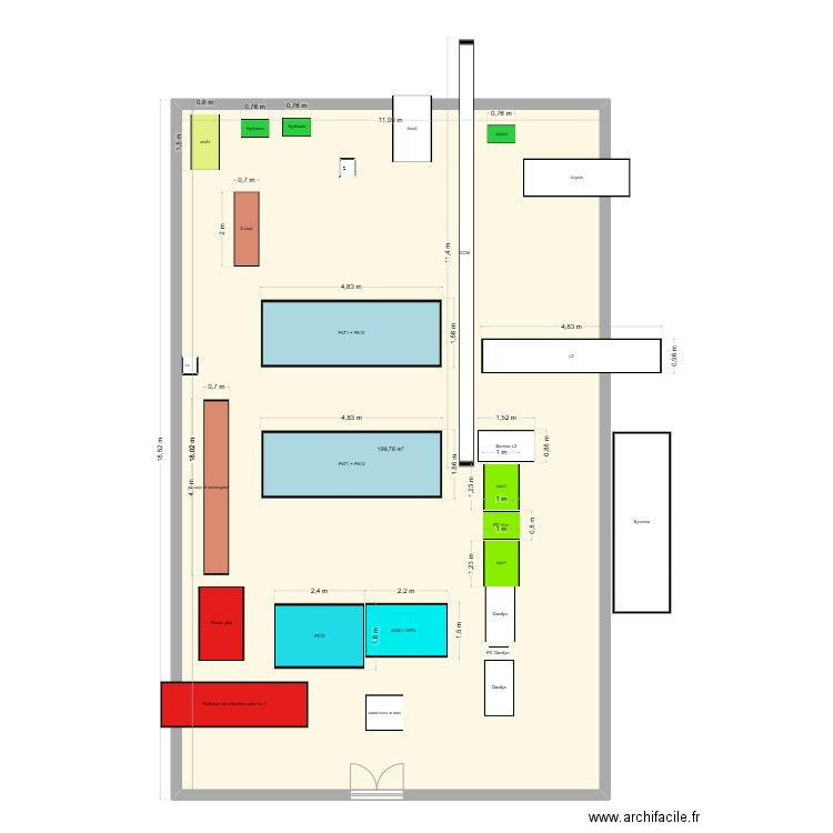 Reorga PTA essai 1. Plan de 1 pièce et 200 m2