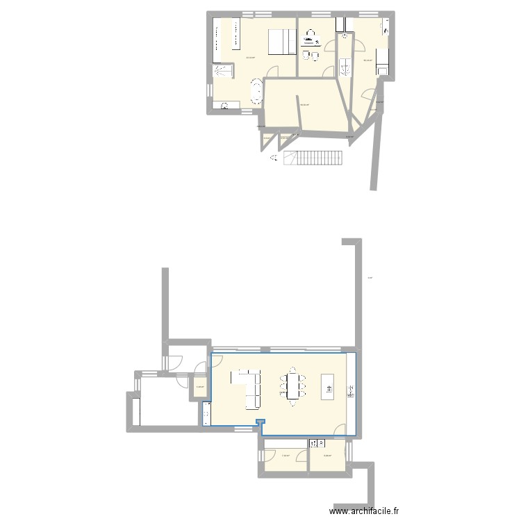 TFE Axel. Plan de 17 pièces et 159 m2