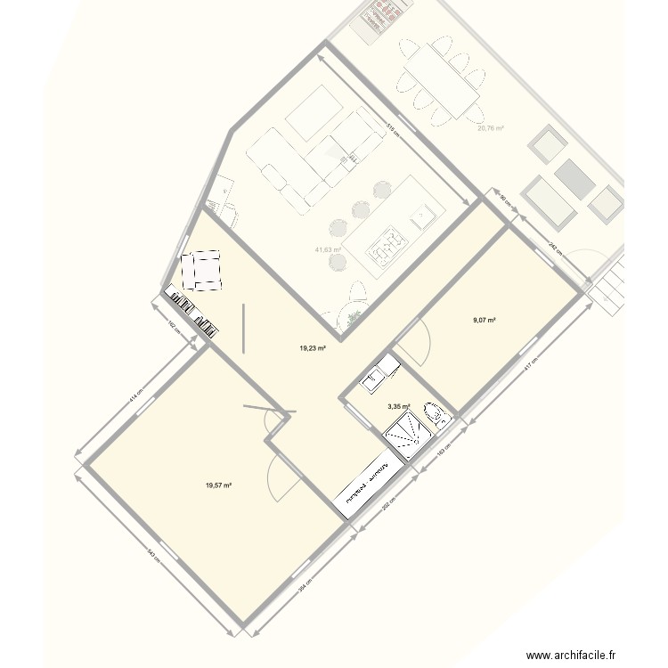PLAN DISTRIBUTION RDC Version 2. Plan de 11 pièces et 148 m2
