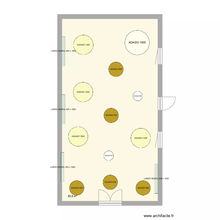 SALLE PLACE DE L'EGLISE - MAIRIE DE TERMINIERS. Plan de 1 et 64 m² SALLE PLACE DE L'EGLISE - MAIRIE DE TERMINIERS. Plan de 1 et 64 m²