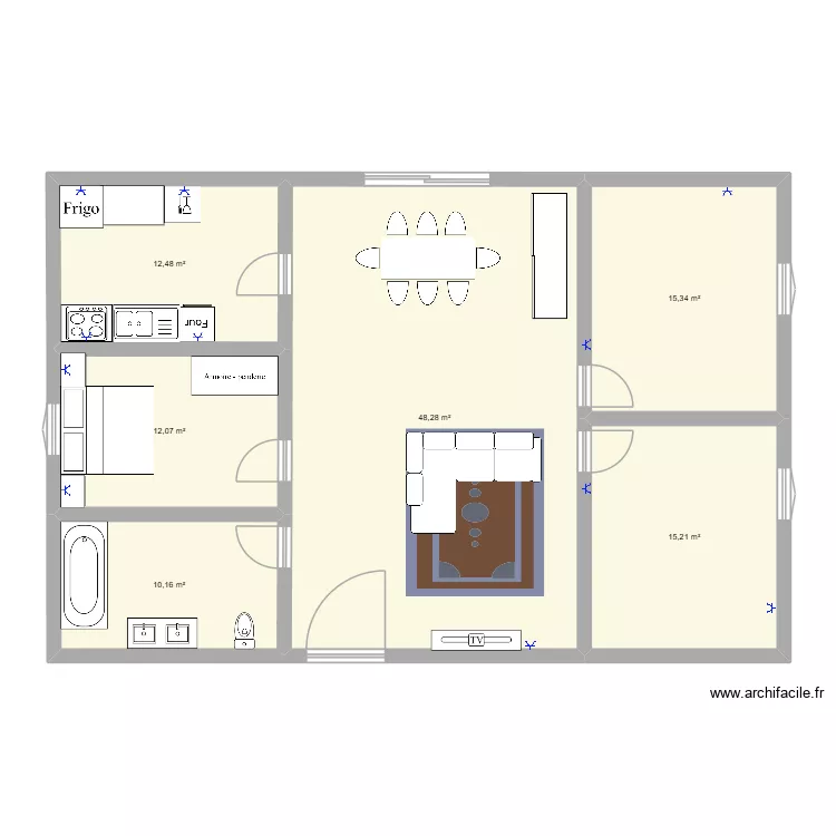 plan maison schema. Plan de 6  et 114 m²