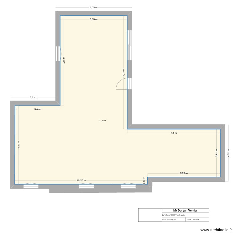 plan a construire. Plan de 1 pièce et 124 m2