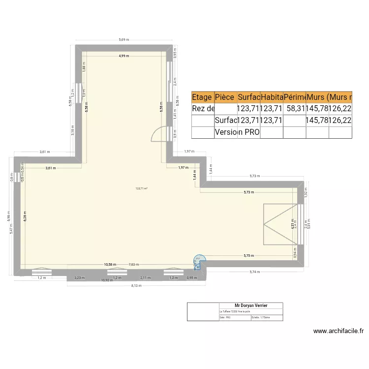 plan a construire. Plan de 1  et 124 m²