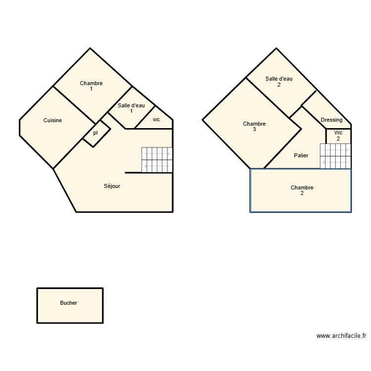 QUIMPER LEGRAND ANDRE. Plan de 7 pièces et 88 m2