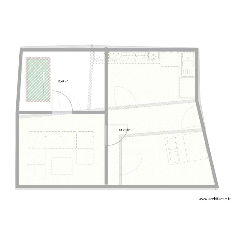 titi. Plan de 2  et 82 m²