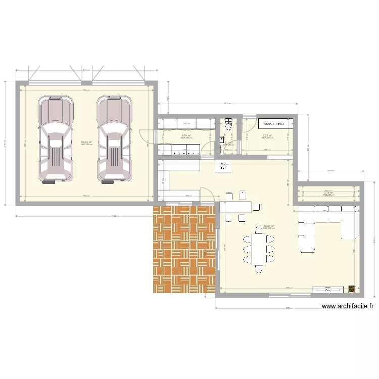 Test pi&egrave;ce moyenne. Plan de 