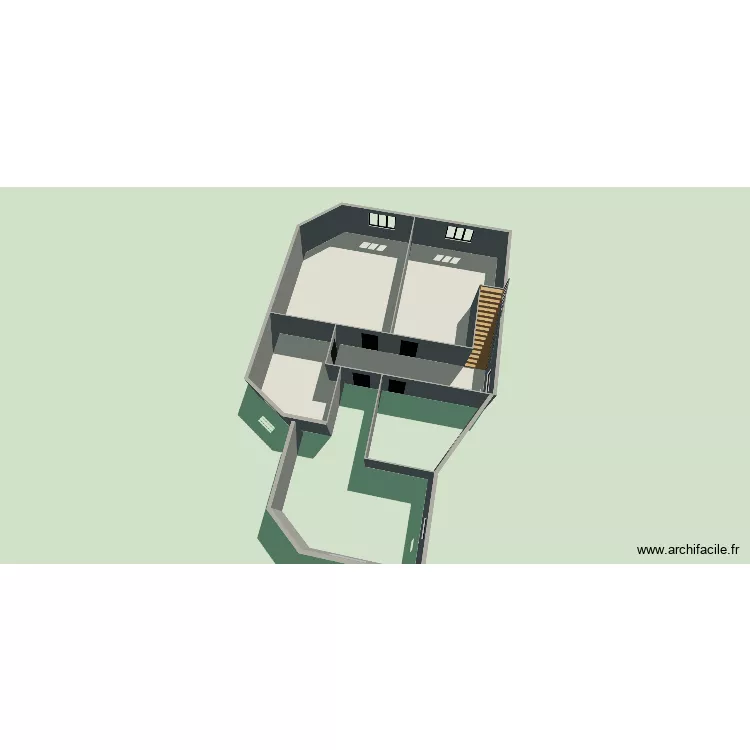 Hambursin &eacute;tage. Plan de 3  et 152 m²
