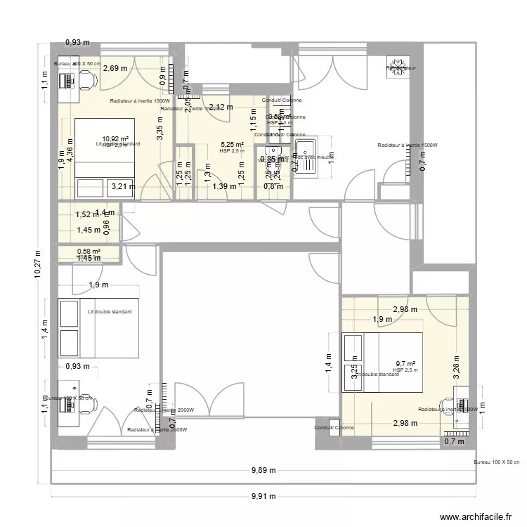 2 - M. Sandie à Valence - Sans meuble. Plan de 5 et 27 m² 2 - M. Sandie à Valence - Sans meuble. Plan de 5 et 27 m²