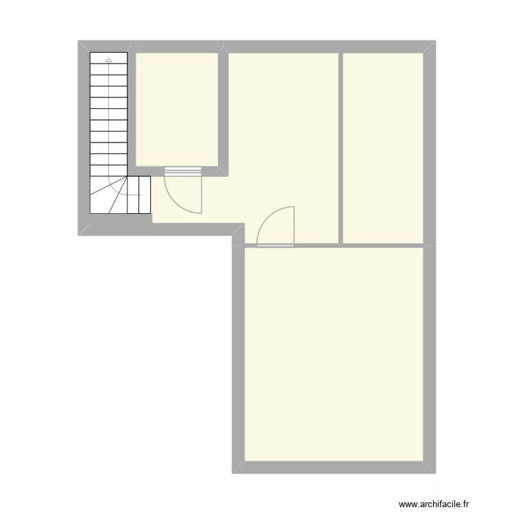 cave. Plan de 4  et 44 m²