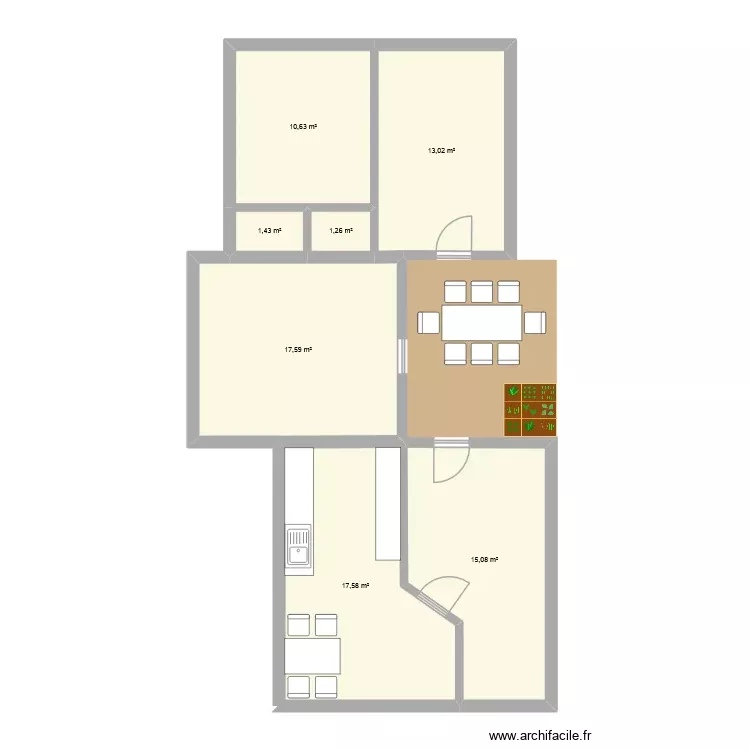 LE PRONT. Plan de 7 Pièces et 77 m² LE PRONT. Plan de 7 Pièces et 77 m²