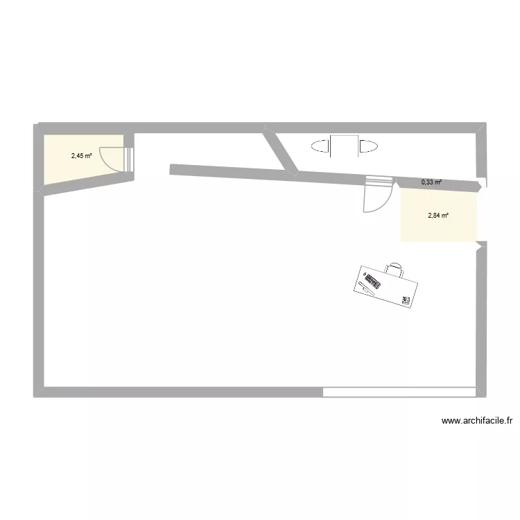 shampoo. Plan de 3  et 6 m²