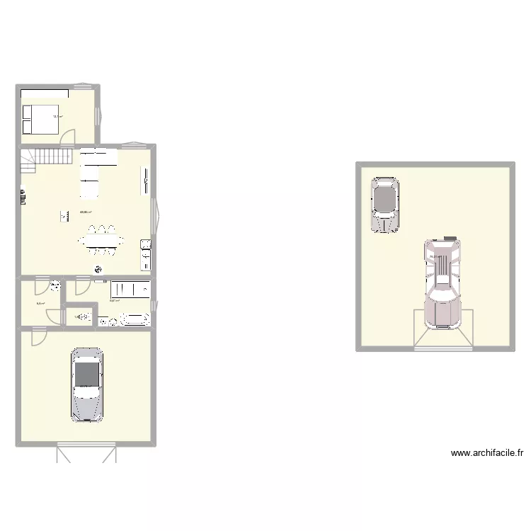 Maison V1. Plan de 7  et 199 m²