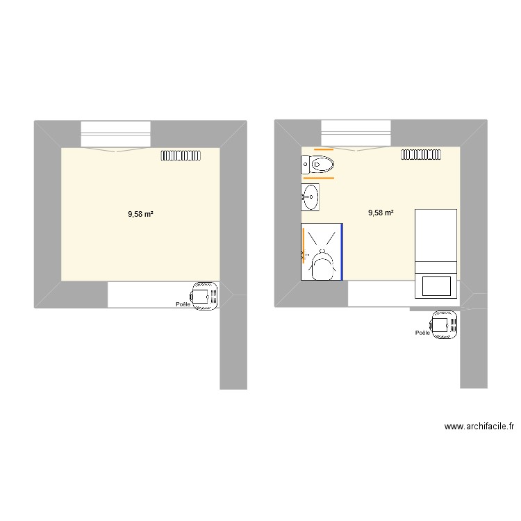 BONNOTTE. Plan de 2 pièces et 19 m2