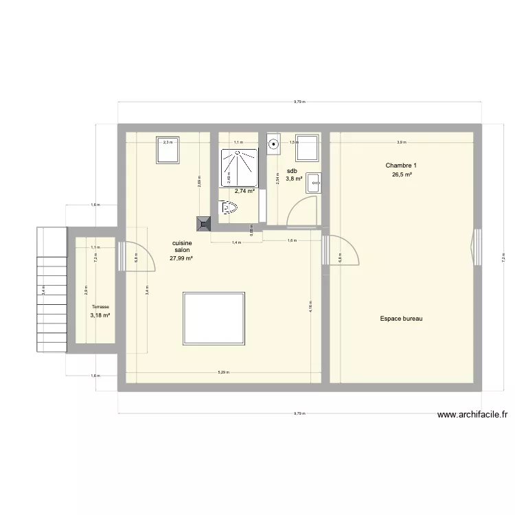 Maison mamy étage nono3. Plan de 5 et 64 m² Maison mamy étage nono3. Plan de 5 et 64 m²