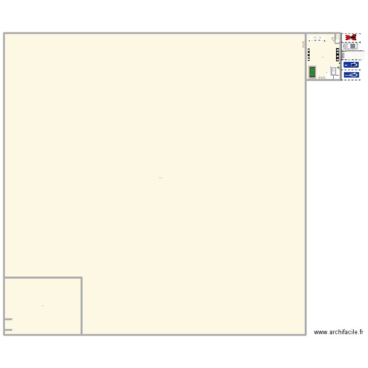 Plan espace Accueil. Plan de 4 pièces et 2140 m2