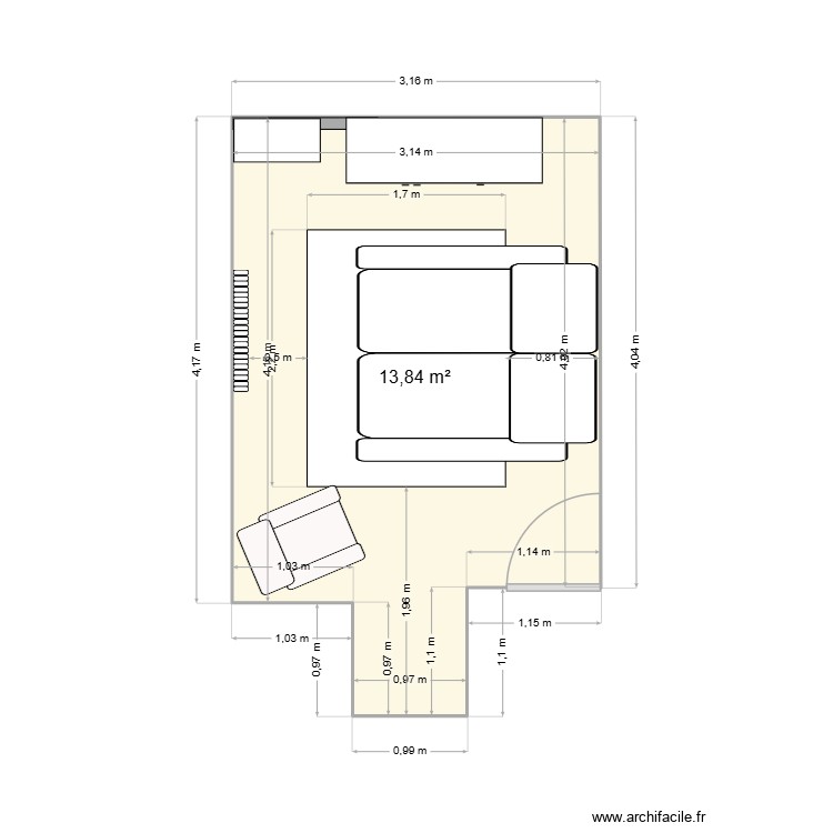 Chambre Antoine. Plan de 0 pièce et 0 m2