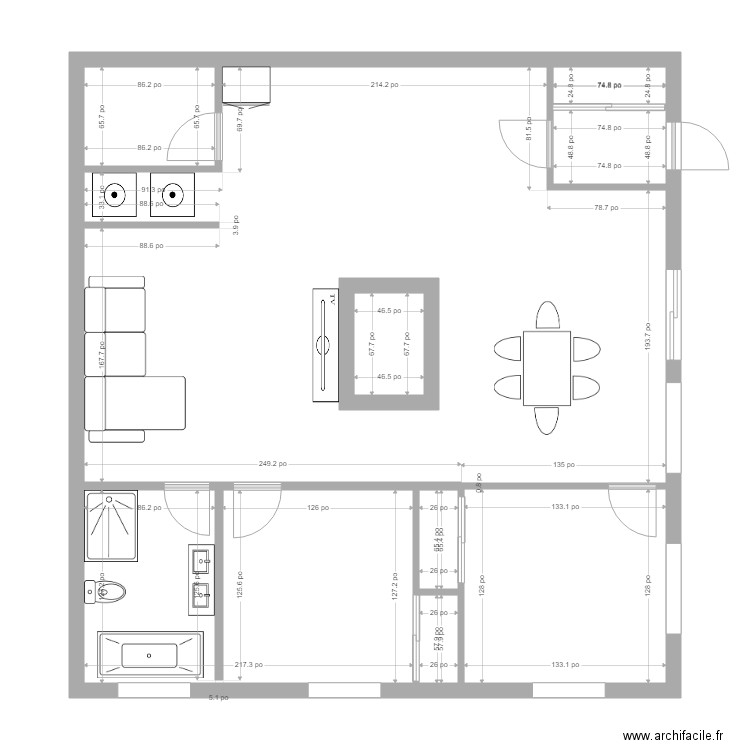 JP SS 4. Plan de 9 pièces et 99 m2
