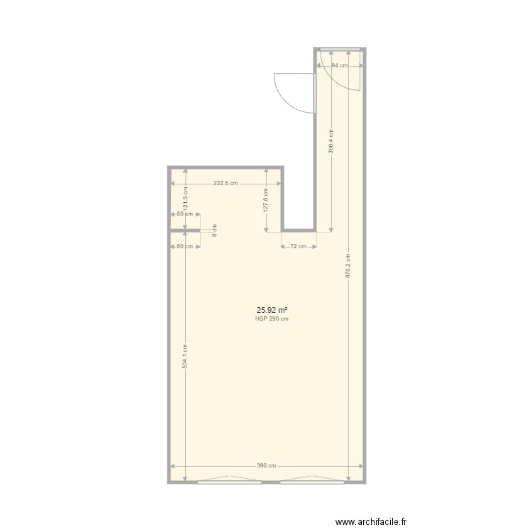 lamande pl motte apt 22. Plan de 1 pièce et 26 m2