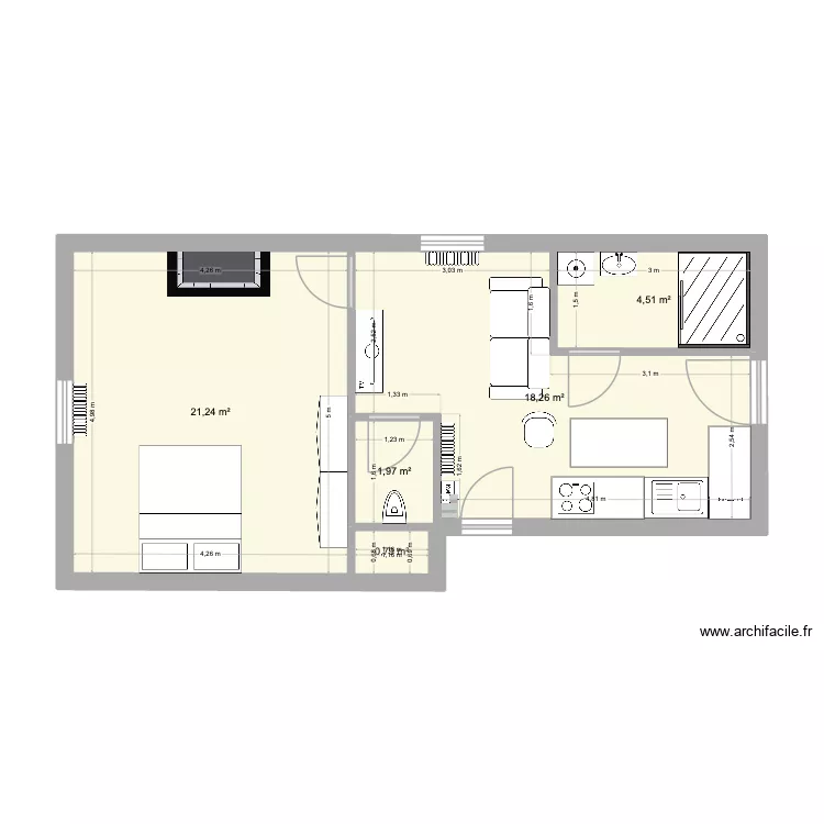 vaise_nouvelles_maisons_neuf. Plan de 5  et 47 m²
