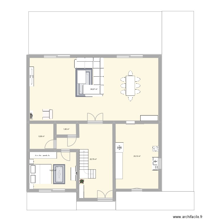 Maison Vacances. Plan de 6 pièces et 134 m2