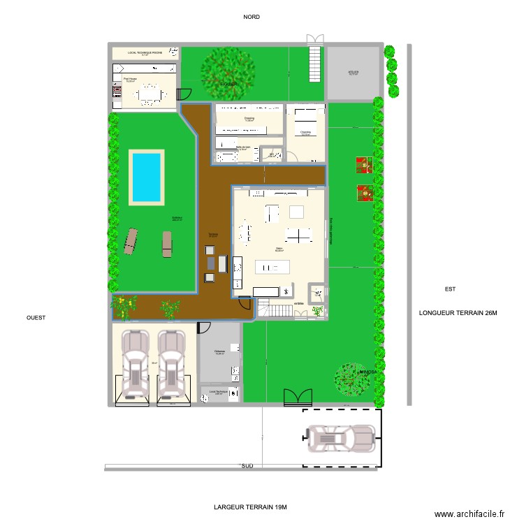 VILLA BEA  RDC PROJET 2025. Plan de 14 pièces et 736 m2