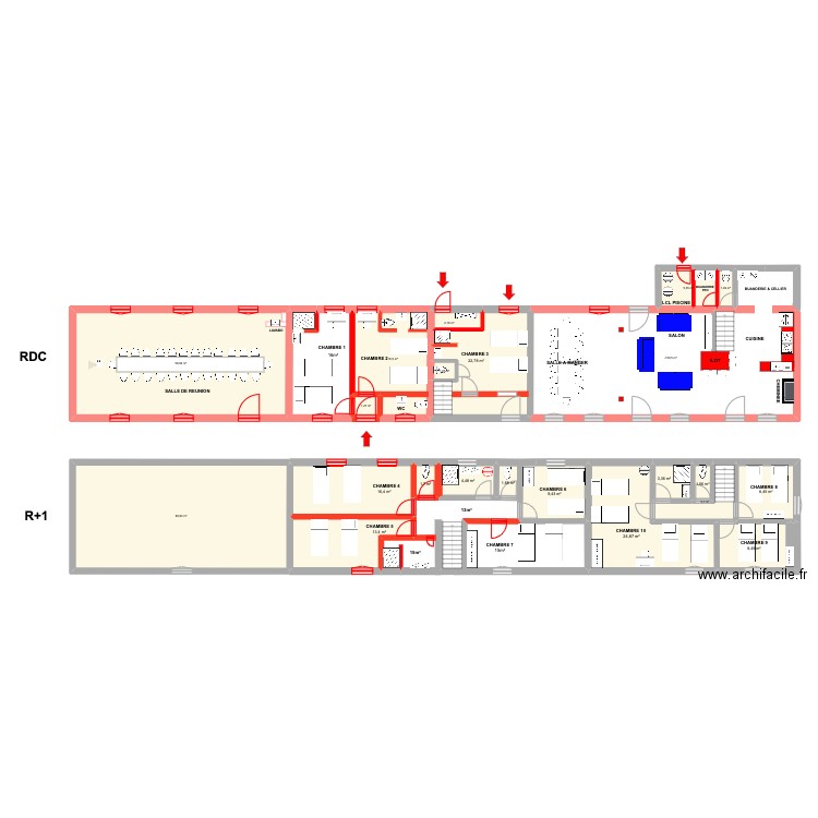 LES PETITS AUGEONS V3. Plan de 22 pièces et 353 m2