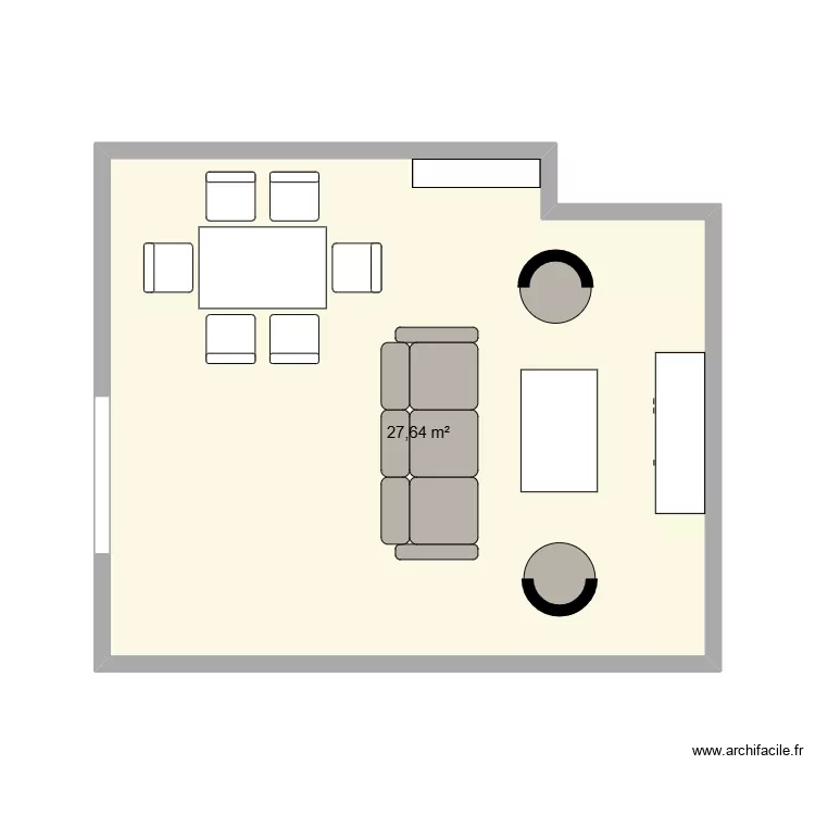SEJOUR MAISON. Plan de 1  et 28 m²