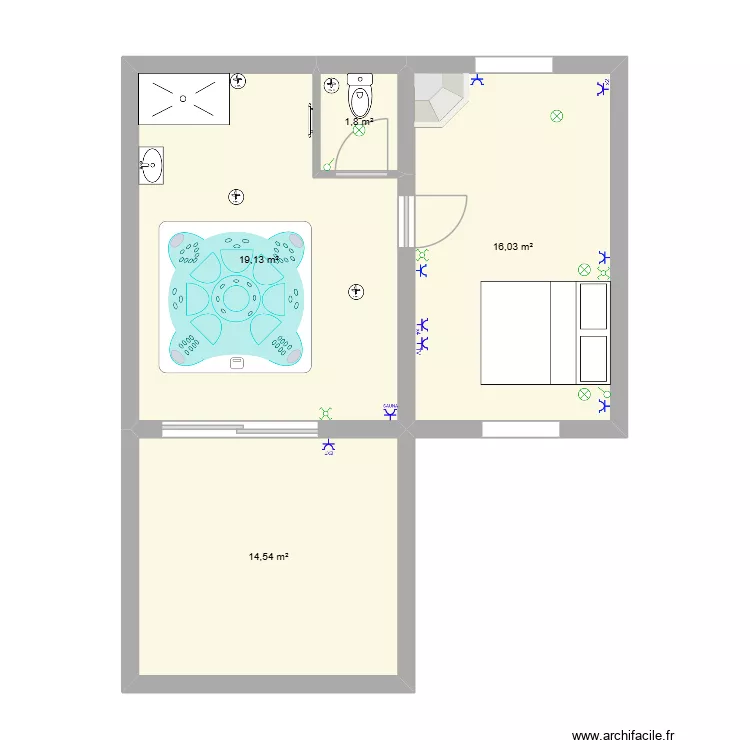 IMAD. Plan de 4 pièces et 51 m²