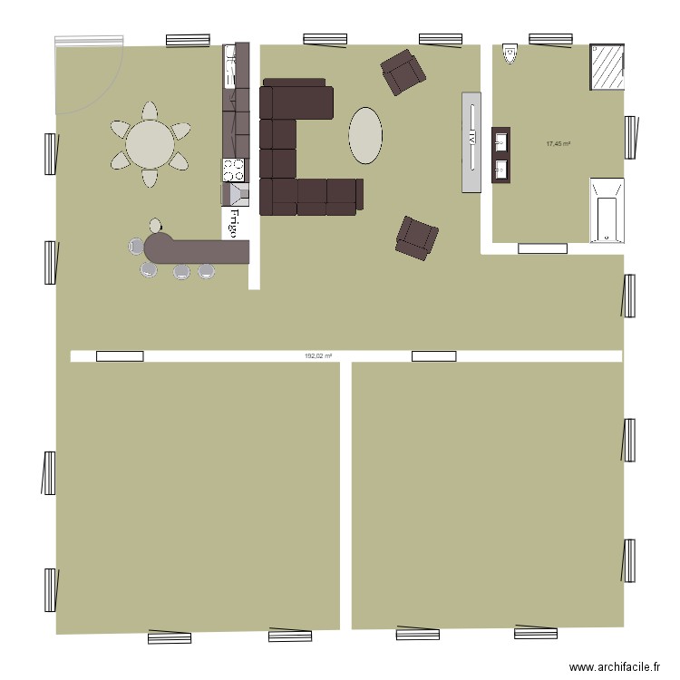 MAISON. Plan de 2 pièces et 209 m2