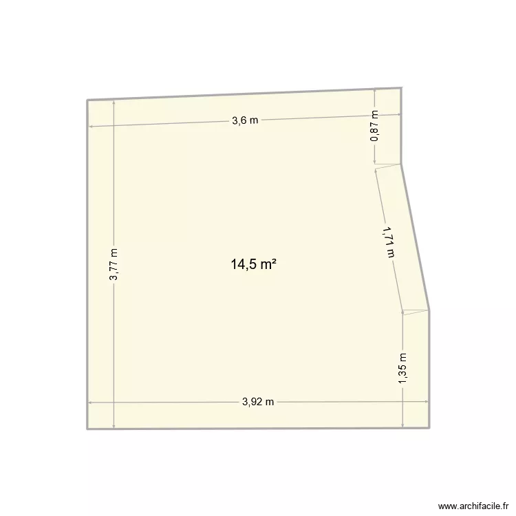 Jennifer. Plan de 1  et 15 m²