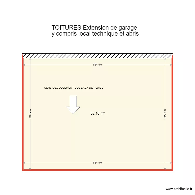 Toitures extension de garage. Plan de 