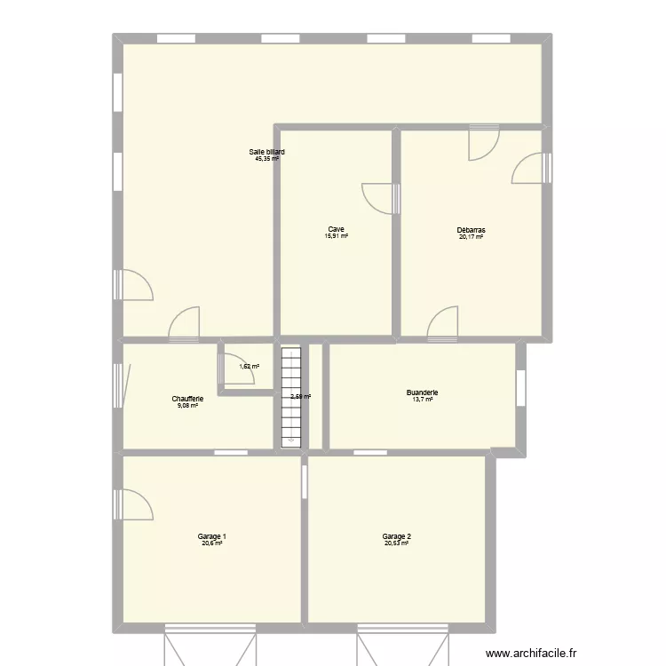 Sous sol Ingrandes. Plan de 9  et 150 m²