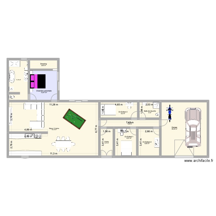 Givench'ânes2. Plan de 11 pièces et 187 m2