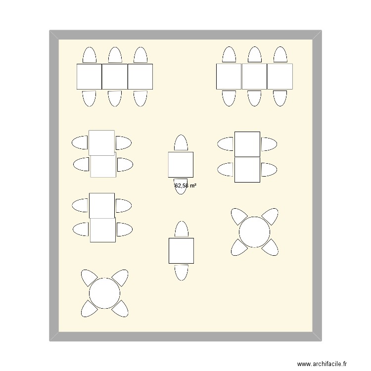 salle 300. Plan de 1 pièce et 63 m2