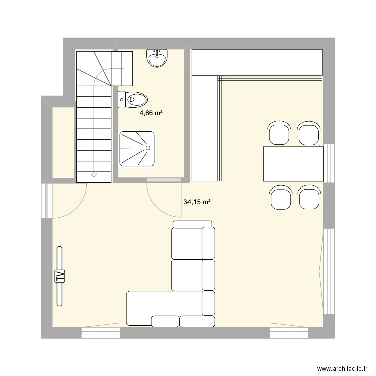 kemal. Plan de 2 pièces et 39 m2