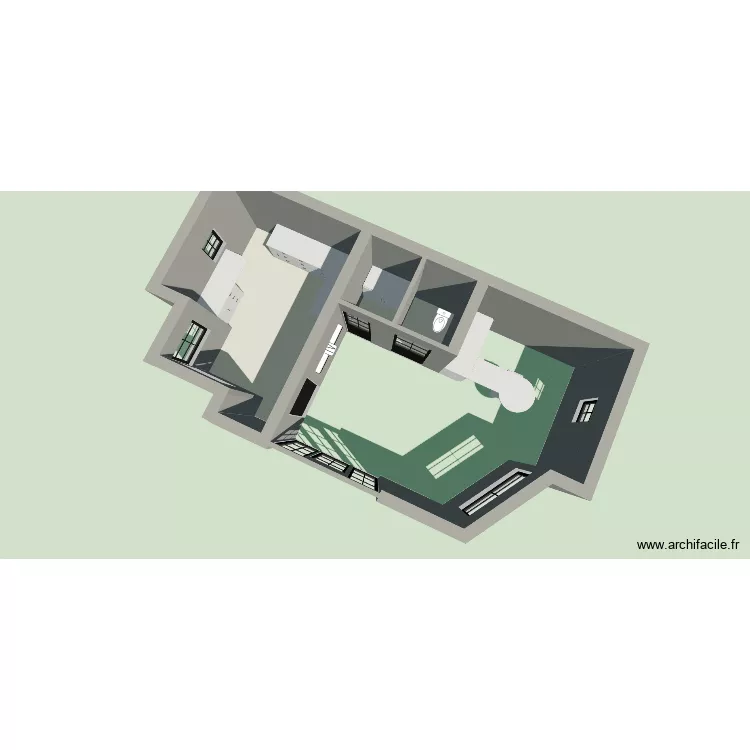 projet arudy option 2. Plan de 3  et 18 m²
