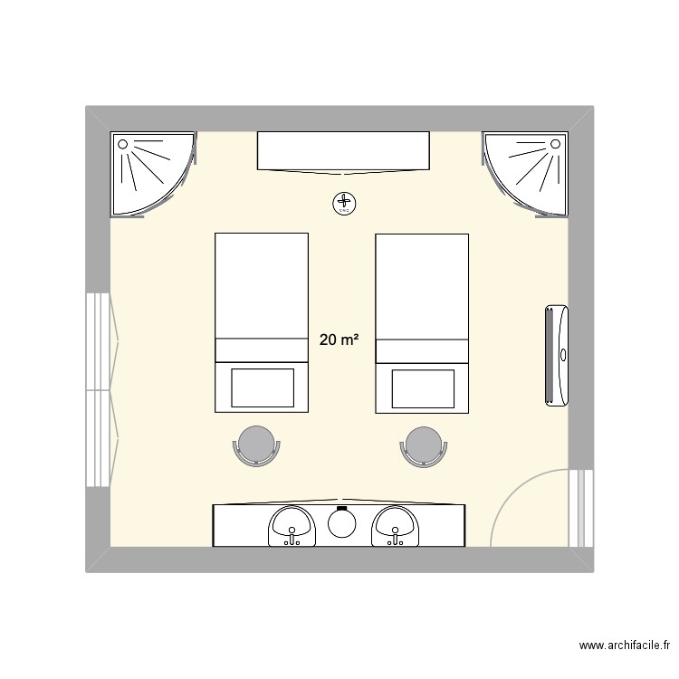 DM plan yves rocher. Plan de 1 pièce et 20 m2