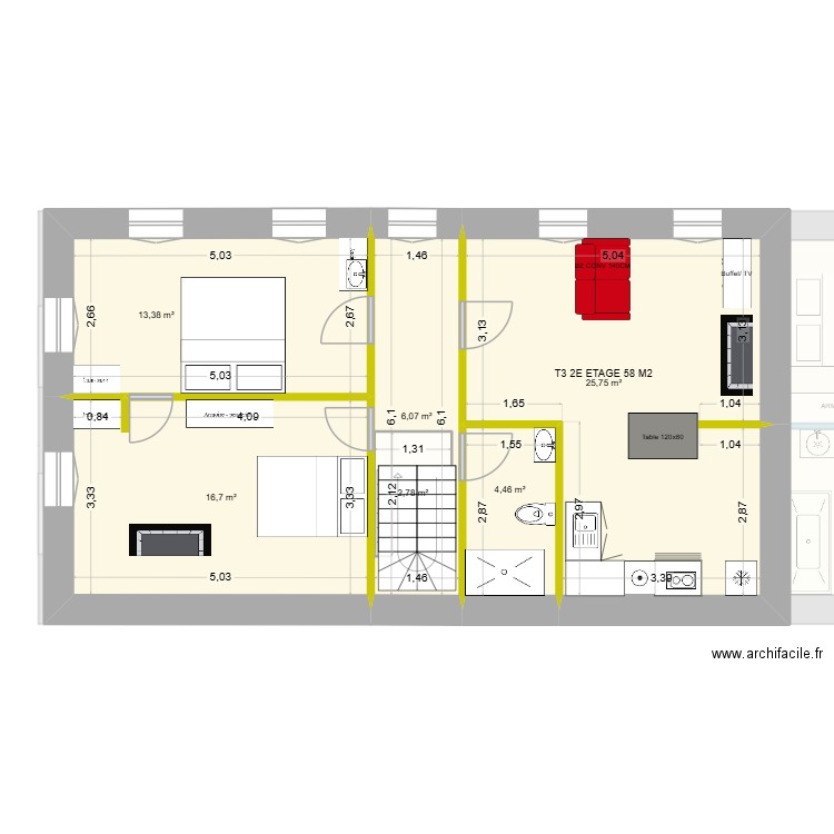 MAISON D HOTES ST GENIS T3 2e ETAGE AJUSTE. Plan de 28 pièces et 298 m2