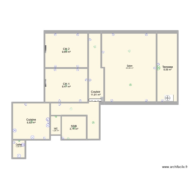 Plan Balma ELECTRIQUE. Plan de 9 pièces et 79 m2